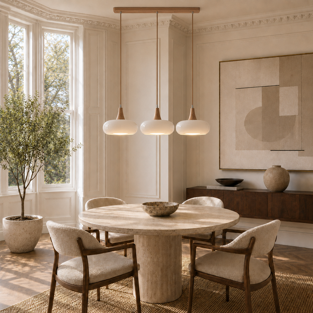 Marlow Glass & Wood Pendant Light