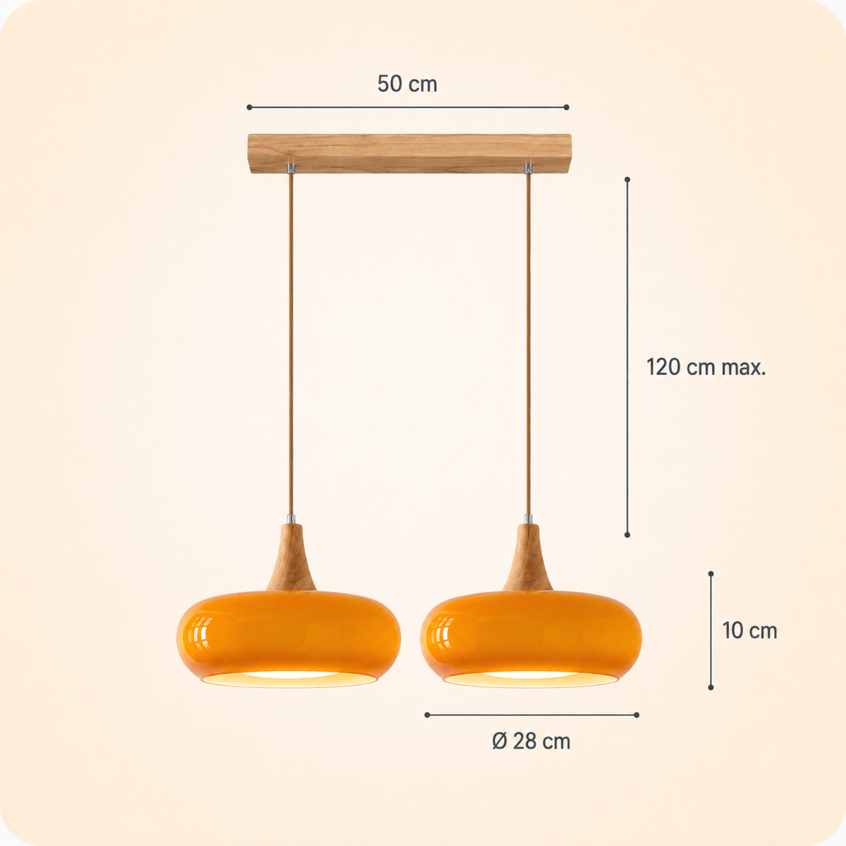 Marlow Glass & Wood Pendant Light