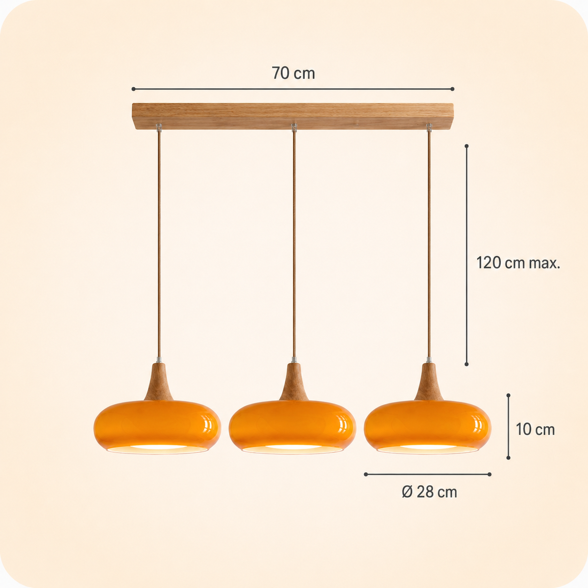 Marlow Glass & Wood Pendant Light