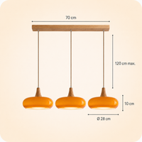 Marlow Glass & Wood Pendant Light