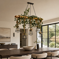 Wooden Hemp Rope Chandelier