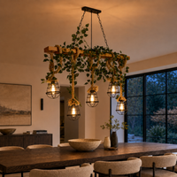Wooden Hemp Rope Chandelier