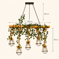 Wooden Hemp Rope Chandelier