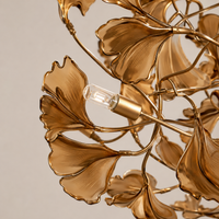 Modern Ginkgo Leaf Chandelier – Brown, Green & Blue