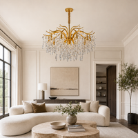 Modern Crystal Chandelier Gold