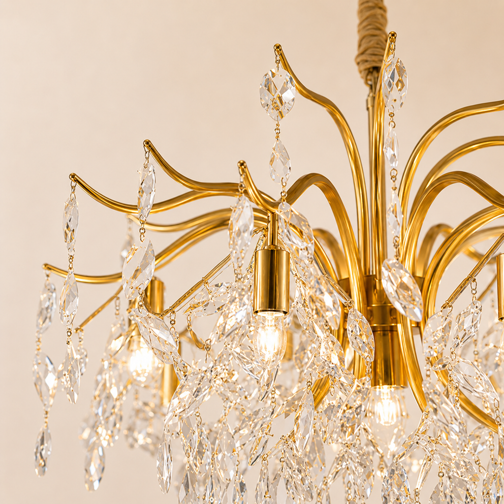 Modern Crystal Chandelier Gold