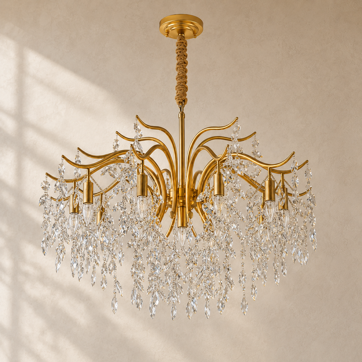 Modern Crystal Chandelier Gold