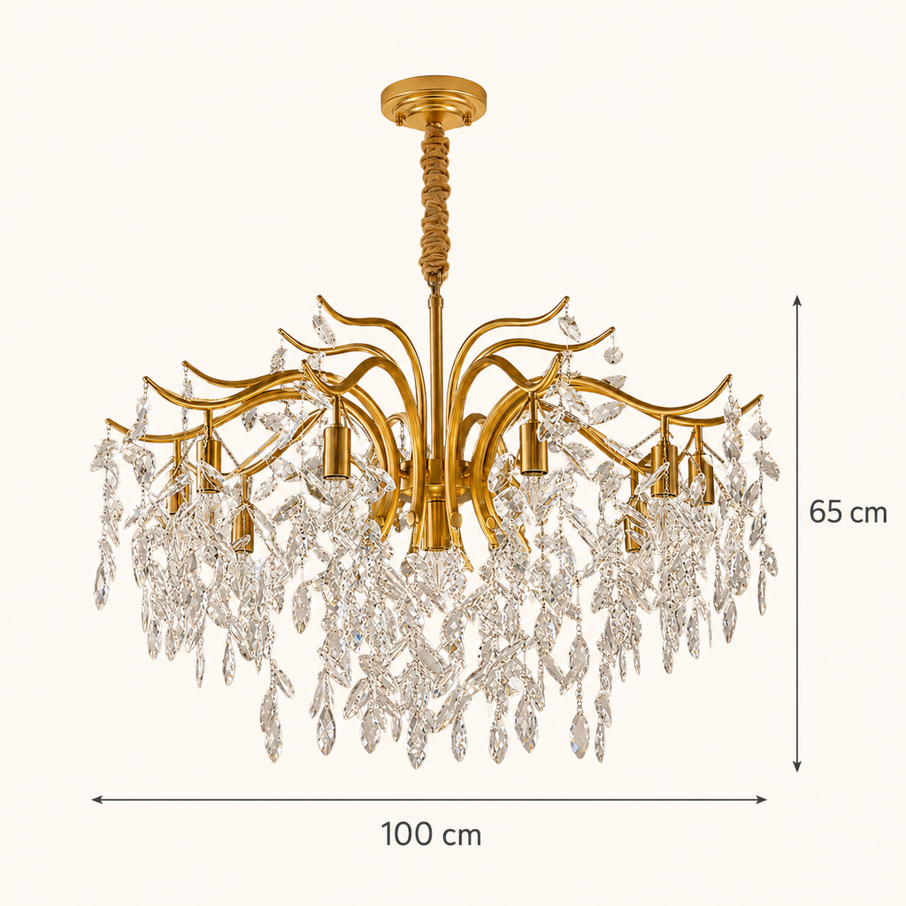 Modern Crystal Chandelier Gold