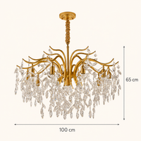 Modern Crystal Chandelier Gold