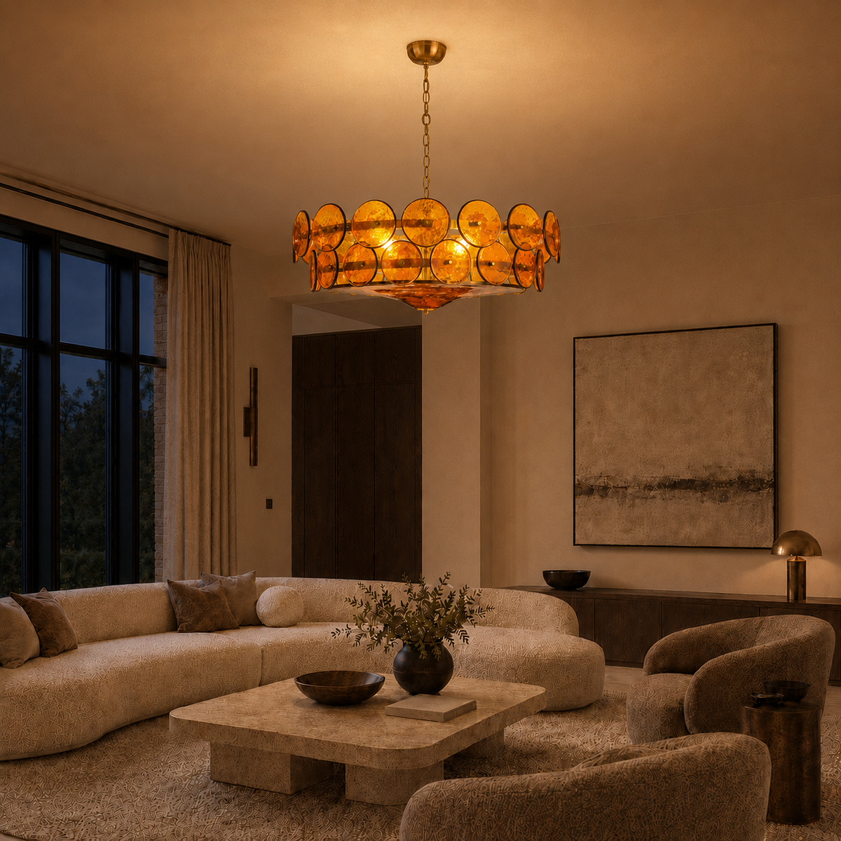 Chandeliers Glass Amber