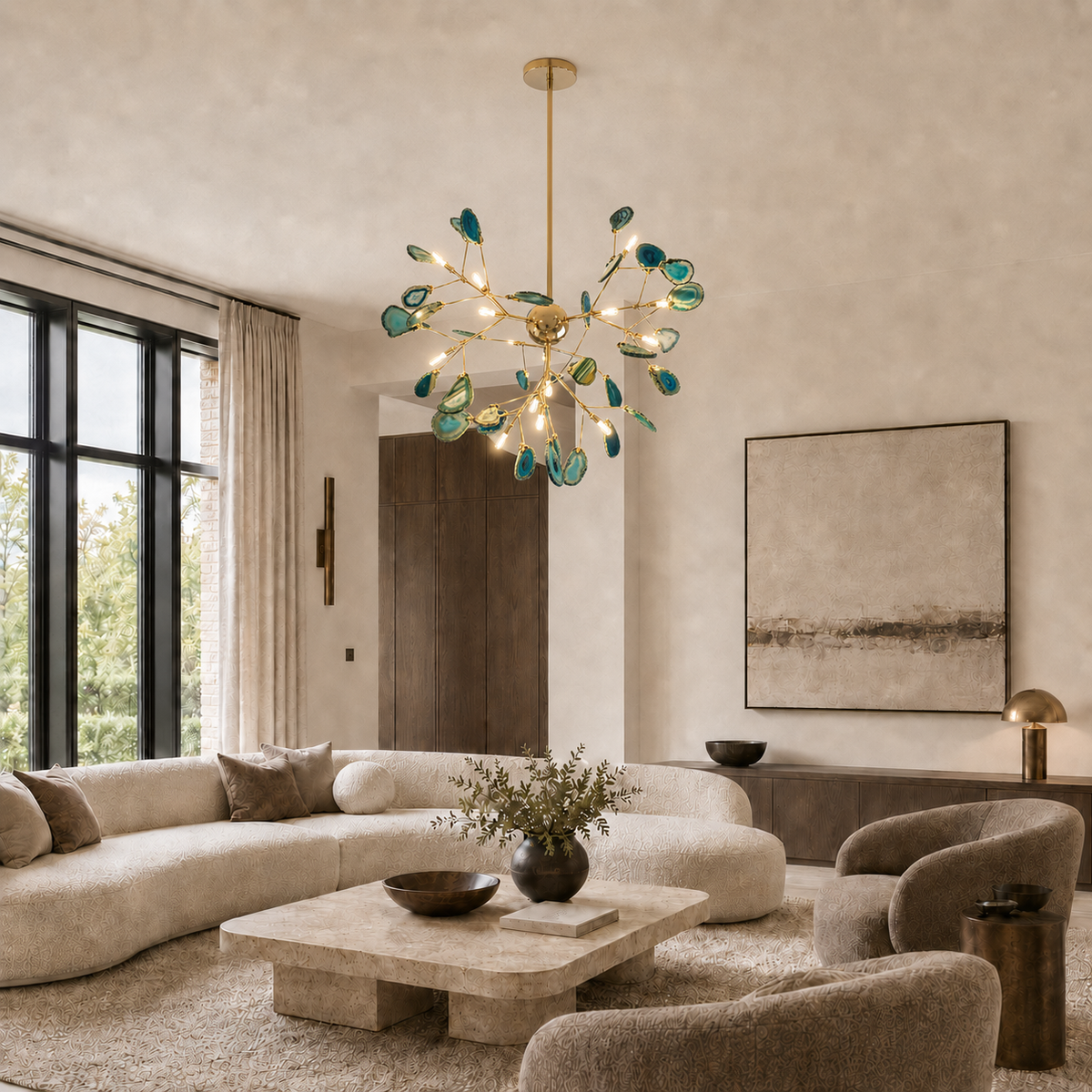 Modern Chandelier Lighting Agate Tree Branch