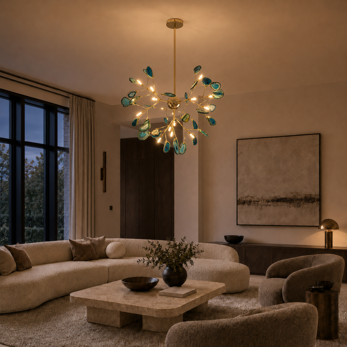 Modern Chandelier Lighting Agate Tree Branch