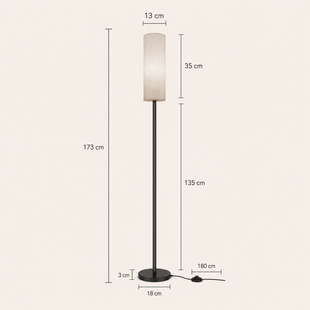 Dimmable Floor Lamp RGBW Smart App And Remote Control