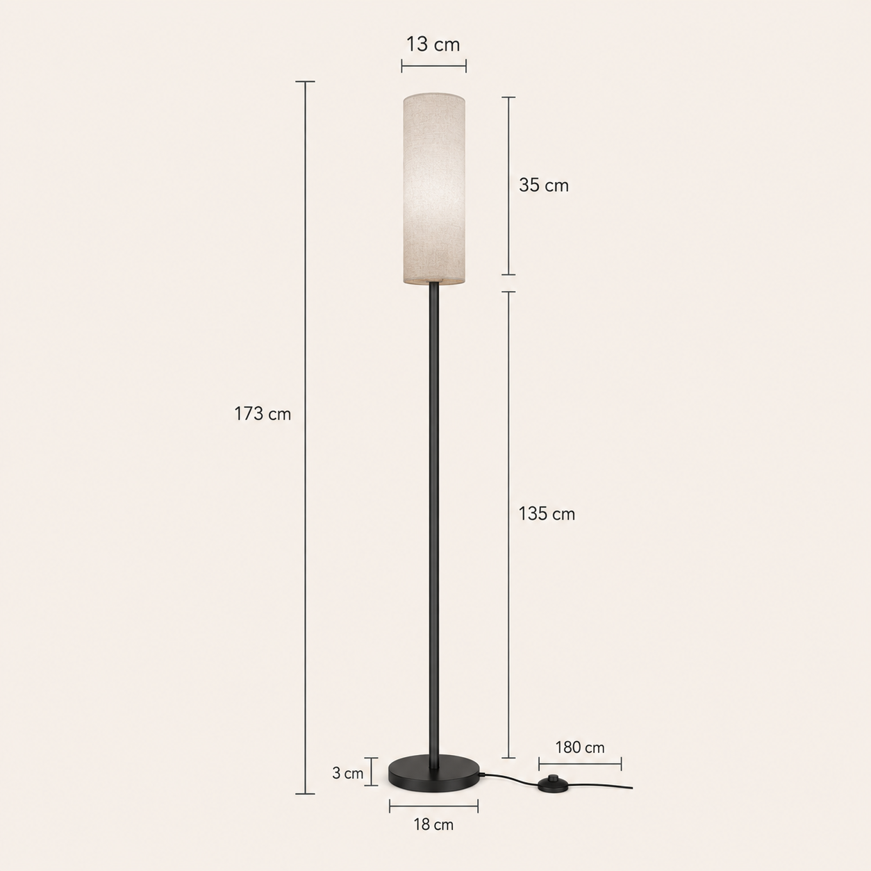 Dimmable Floor Lamp RGBW Smart App And Remote Control