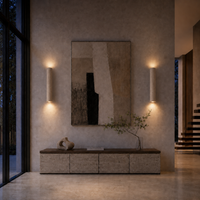 Maren Yellow Travertine & Wood Wall Light