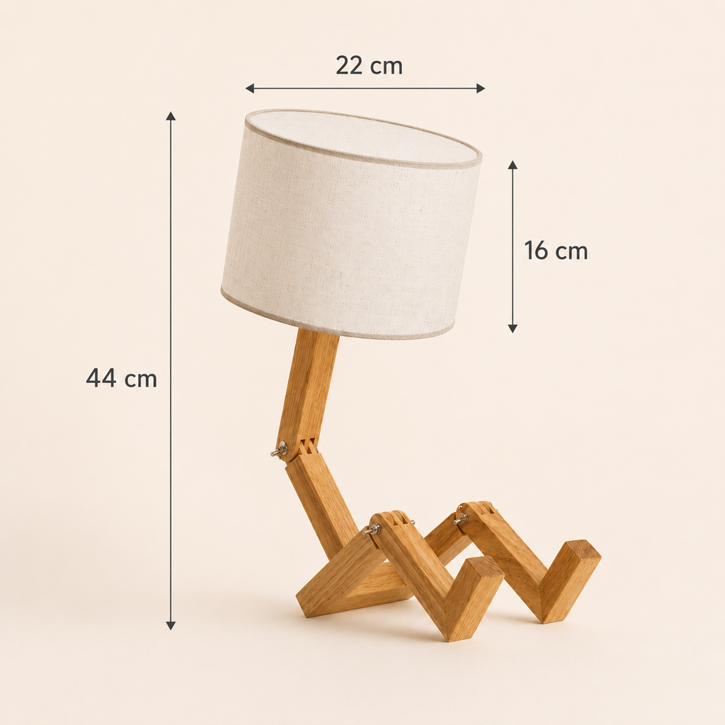 Solid Wood Figure Table Lamp with Fabric Shade – Arlo