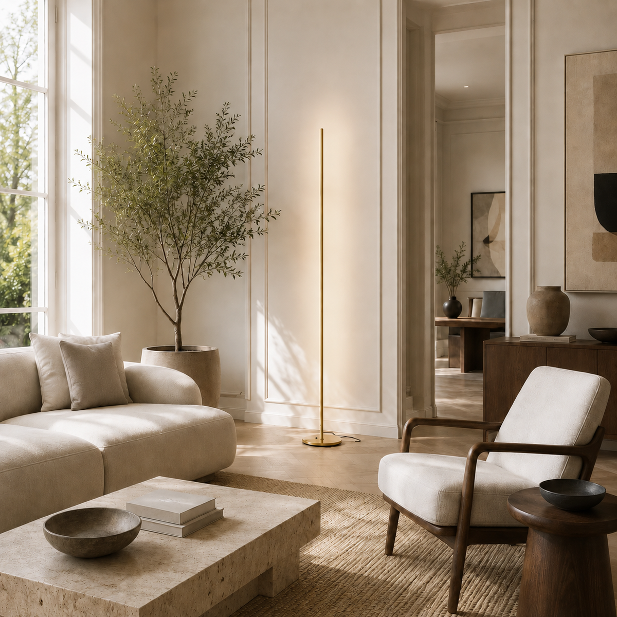 Gold Floor Lamp LED Linear