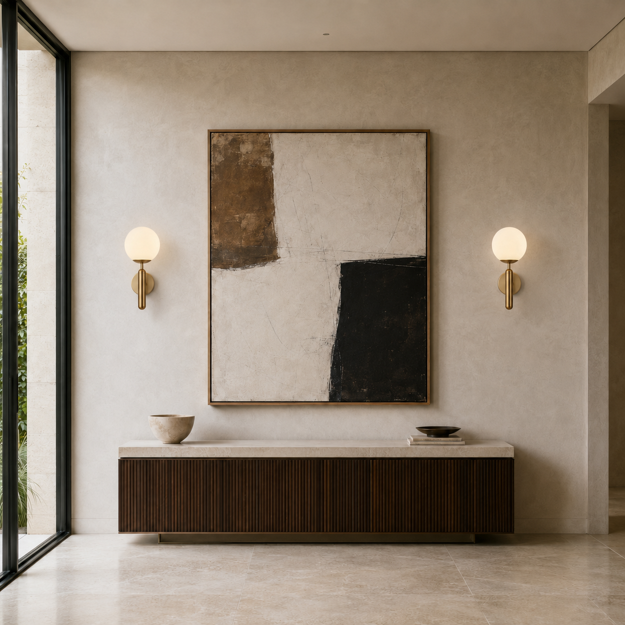 Orla Frosted Globe Wall Light – 35 cm