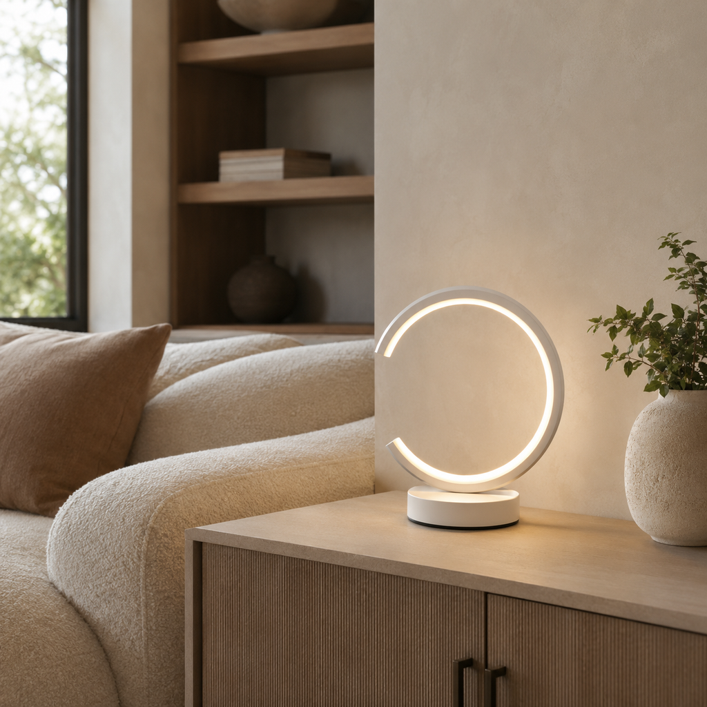 Dimmable Circular LED Table Lamp – Aven