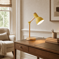 Norven Living Adjustable Nordic Wooden & Metal Bedside Table Lamp – Mila
