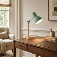 Norven Living Adjustable Nordic Wooden & Metal Bedside Table Lamp – Mila
