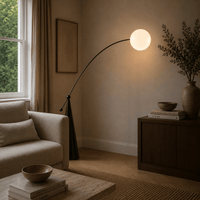 Norven Living Arched Floor Lamp Arc Globe Shade