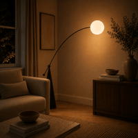 Norven Living Arched Floor Lamp Arc Globe Shade