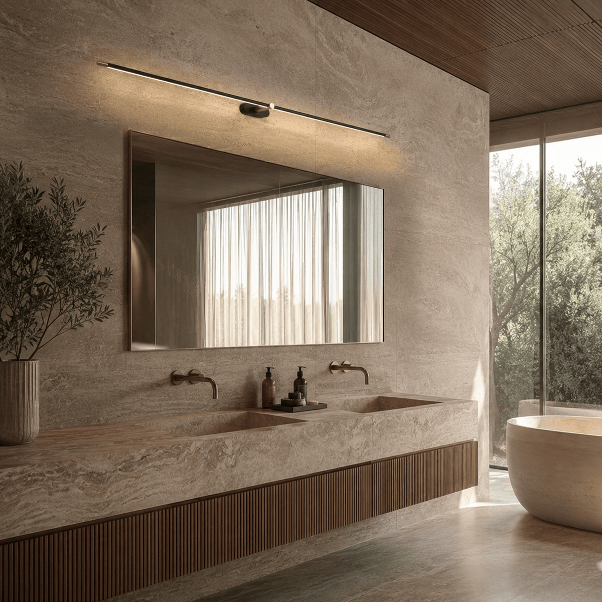 Norven Living Bathroom Wall Lights Uk Linear LED