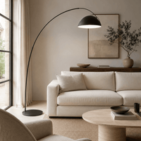 Norven Living Black Stainless Steel Arc Floor Lamp
