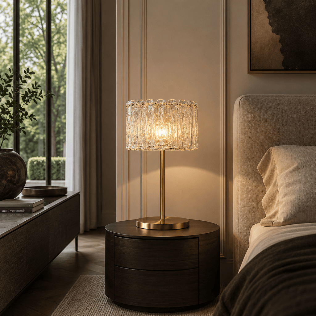 Norven Living Brass Table Lamp Clear Glass