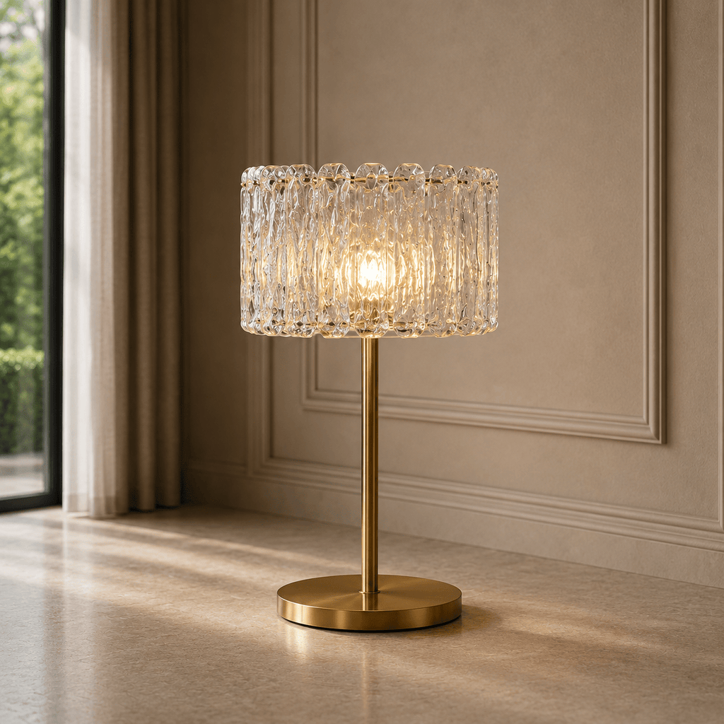 Norven Living Brass Table Lamp Clear Glass