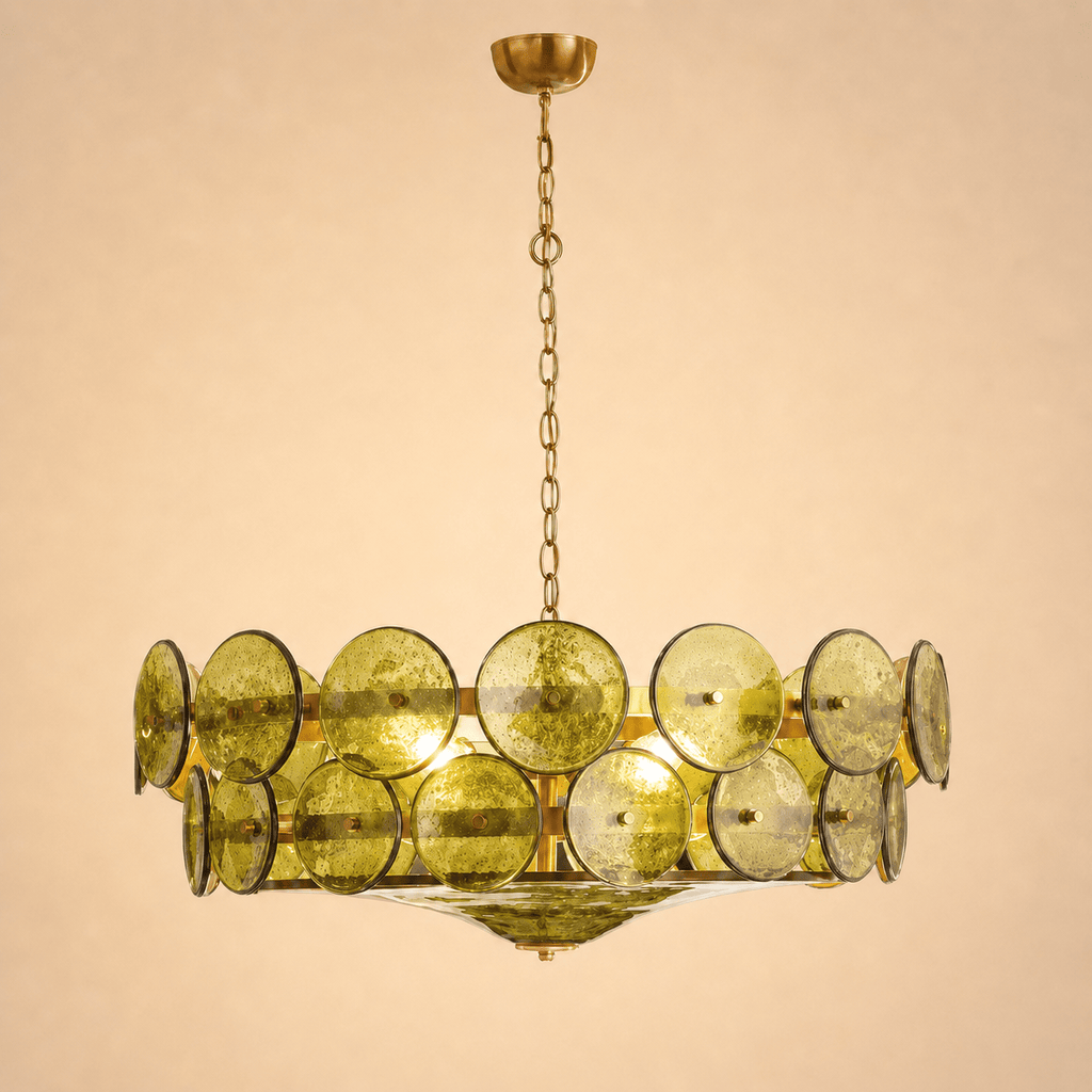 Norven Living Chandeliers Glass Amber