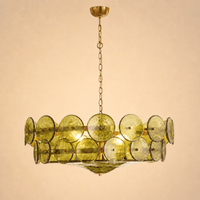 Norven Living Chandeliers Glass Amber