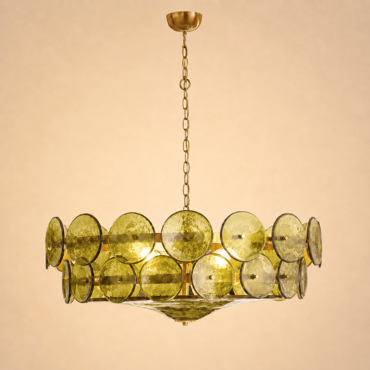 Norven Living Chandeliers Glass Amber
