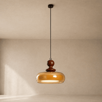 Norven Living Cognac Glass Double Layer Pendant Light