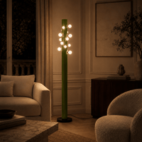 Norven Living Floor Lamps Glass Green LED