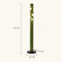 Norven Living Floor Lamps Glass Green LED