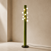 Norven Living Floor Lamps Glass Green LED