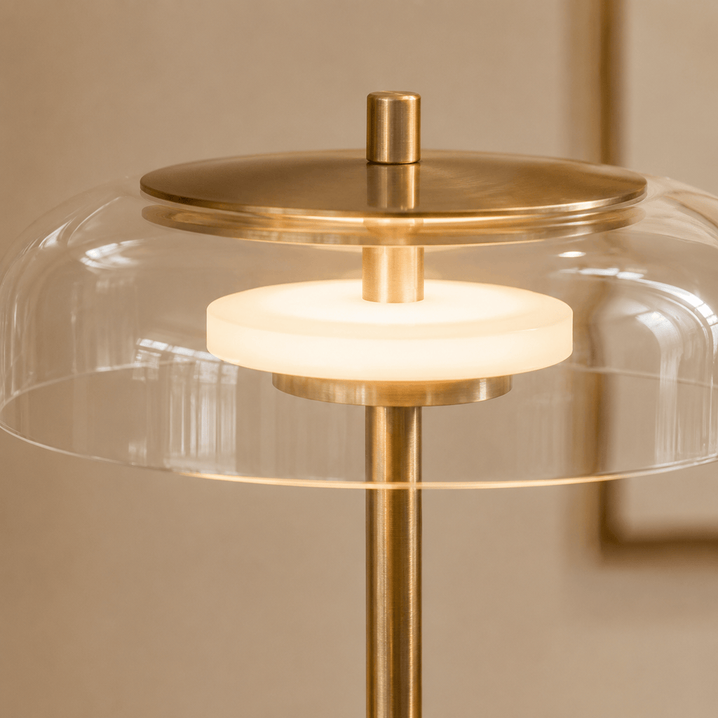 Norven Living Floor Lamps Metal Clear Glass Minimalist