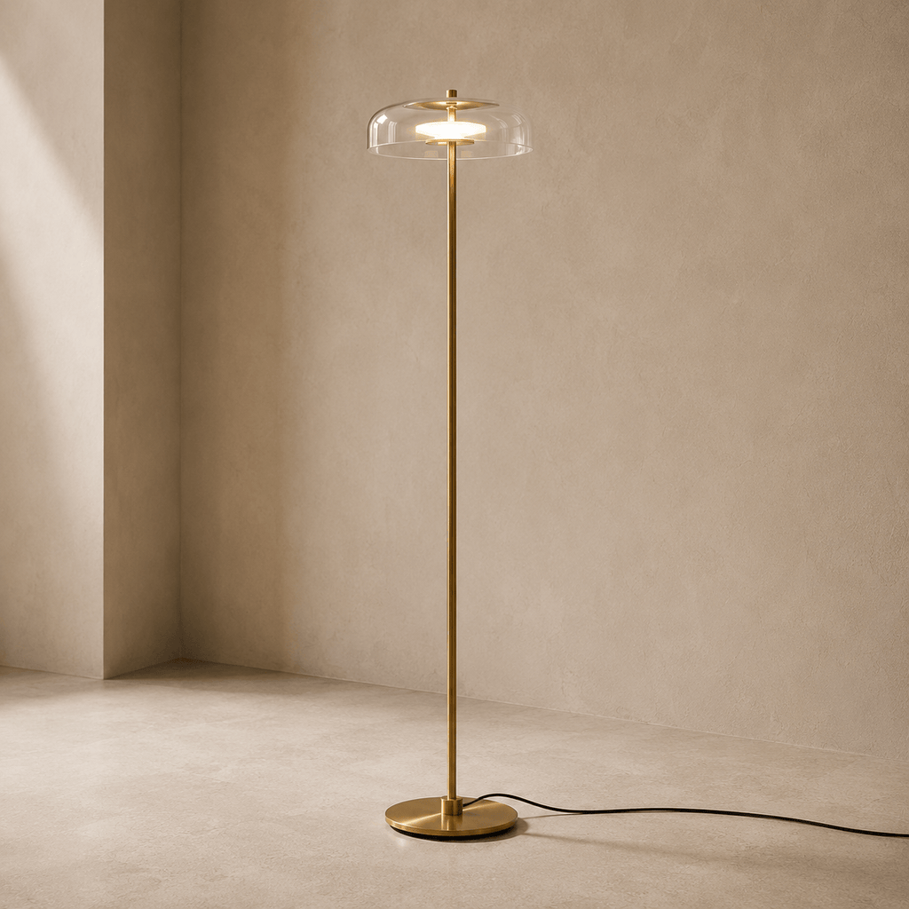 Norven Living Floor Lamps Metal Clear Glass Minimalist