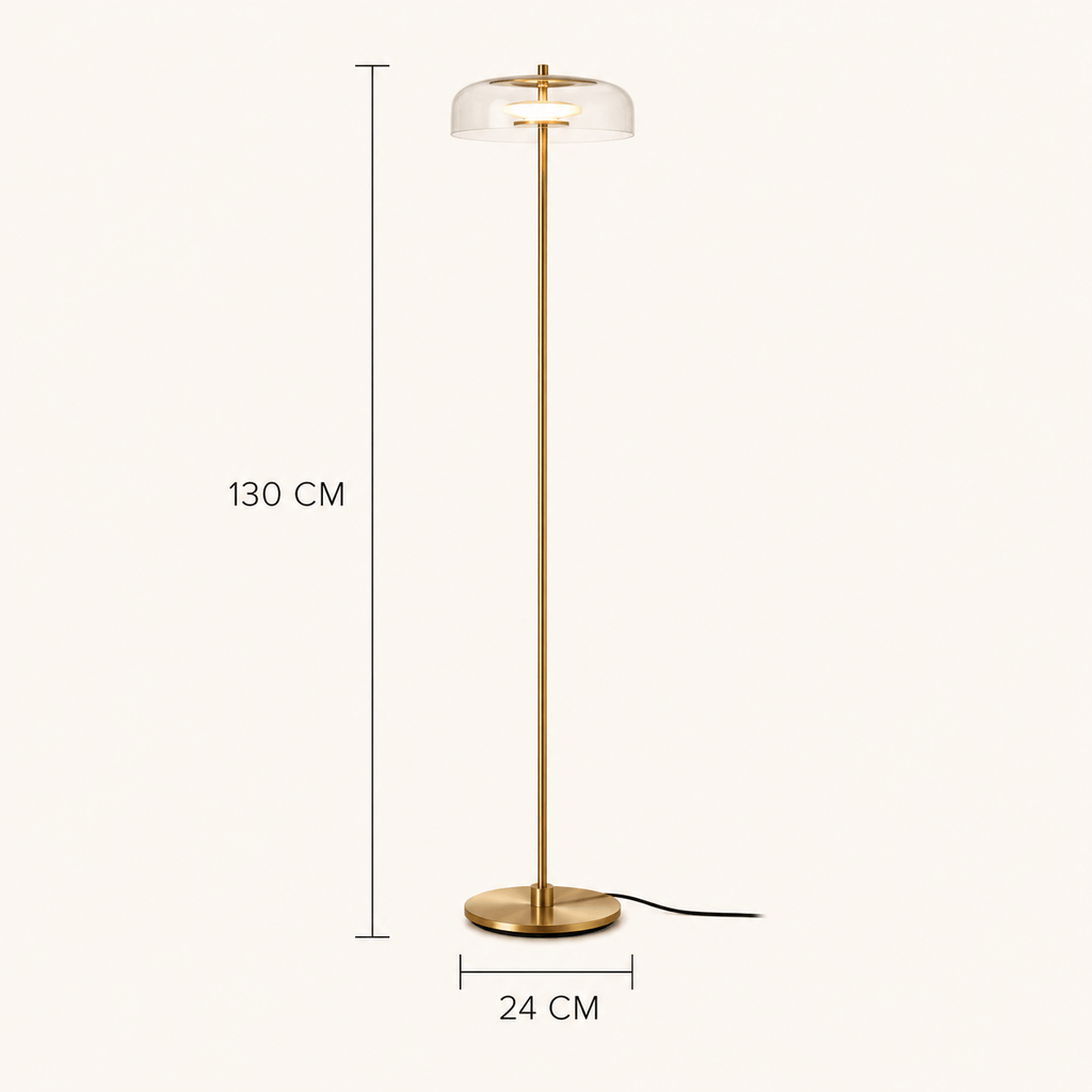 Norven Living Floor Lamps Metal Clear Glass Minimalist