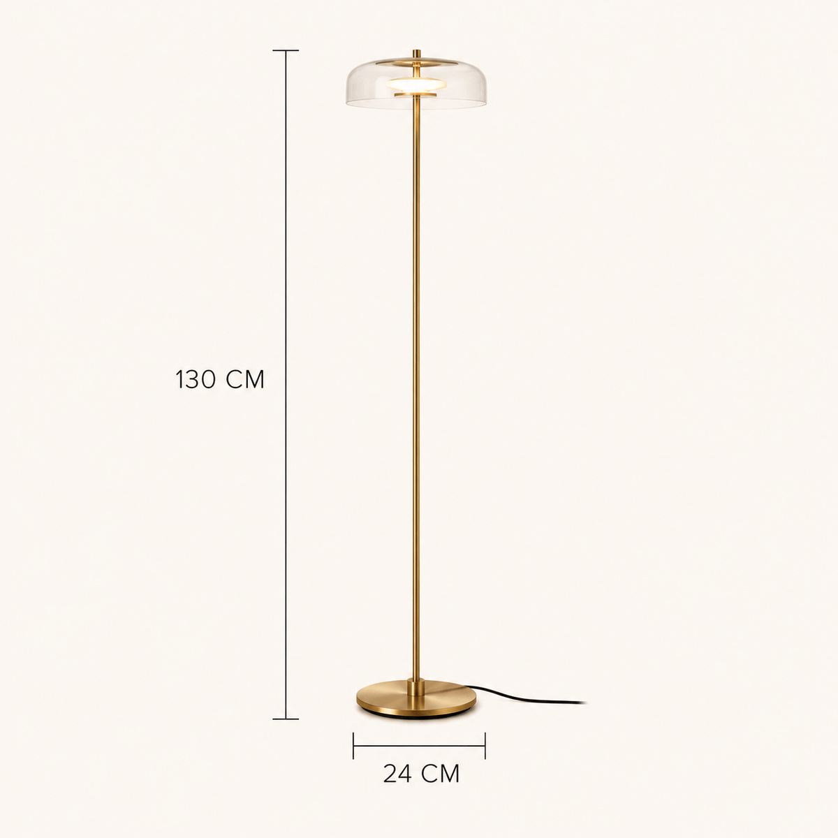 Norven Living Floor Lamps Metal Clear Glass Minimalist