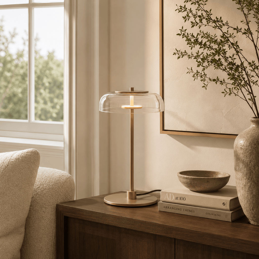 Norven Living Floor Lamps Metal Clear Glass Minimalist