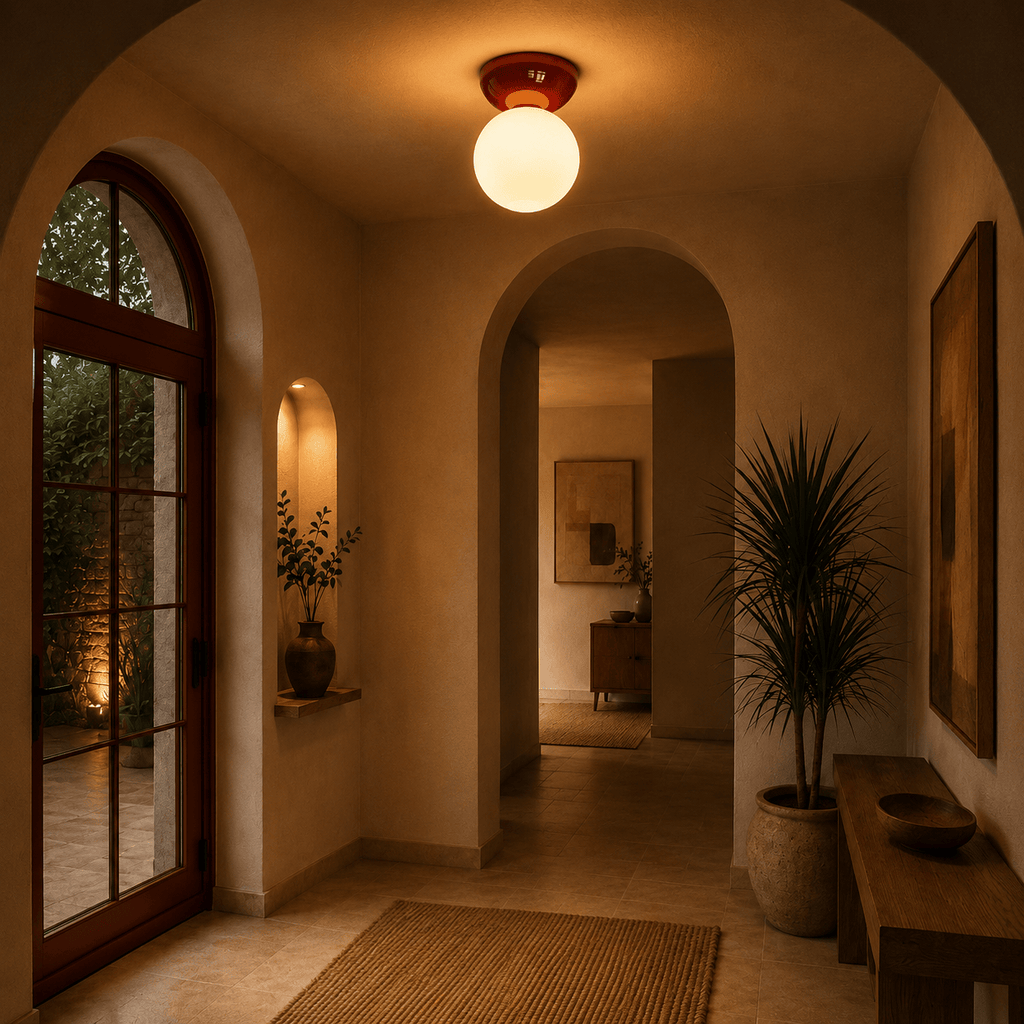 Norven Living Flush Mount Ceiling Light Bauhaus Glass Globe