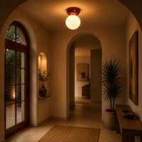 Norven Living Flush Mount Ceiling Light Bauhaus Glass Globe