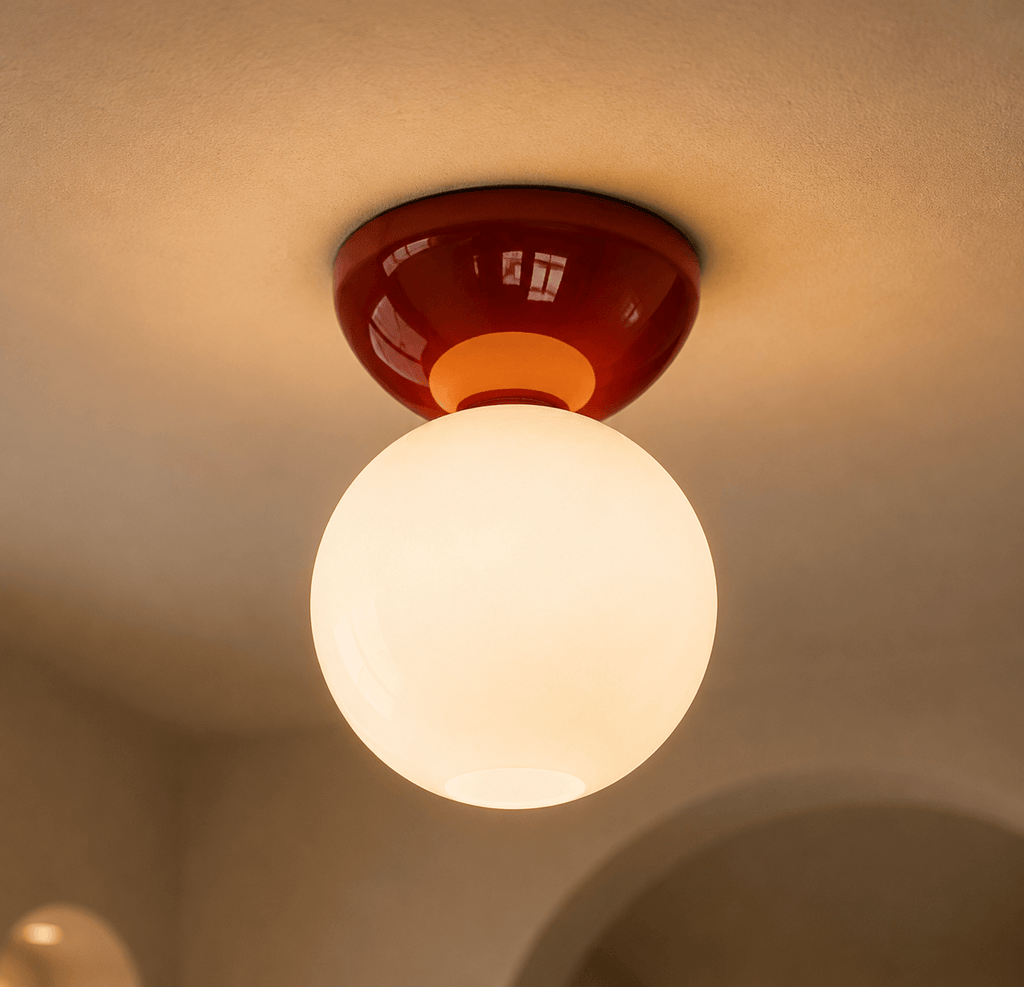 Norven Living Flush Mount Ceiling Light Bauhaus Glass Globe