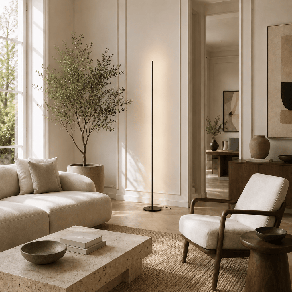 Norven Living Gold Floor Lamp LED Linear