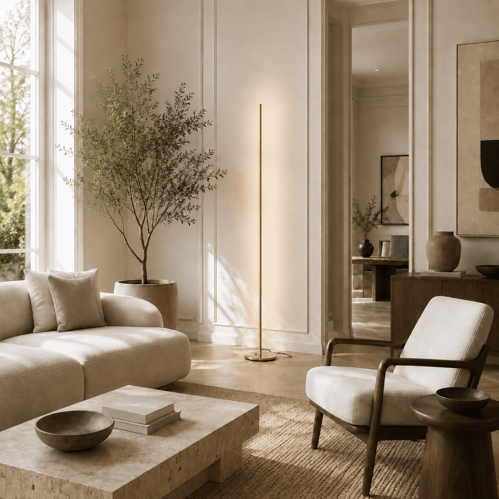 Norven Living Gold Floor Lamp LED Linear