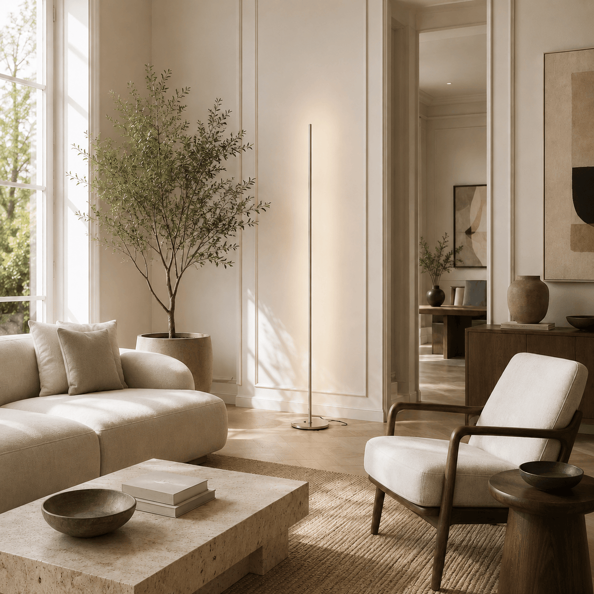 Norven Living Gold Floor Lamp LED Linear