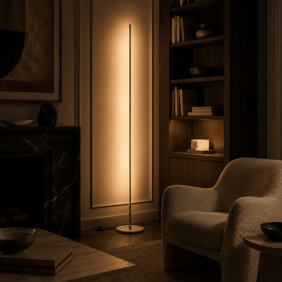 Norven Living Gold Floor Lamp LED Linear